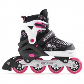 Sfr Pulsar Adjustable Childrens inline skates Black-White-Pink Patines en linea