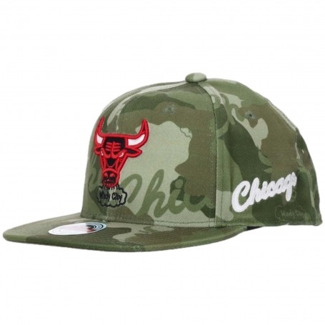 Gorra Mitchell & Ness Nba Tonal Camo Stretch Fited Hwc Çhicago Bulls