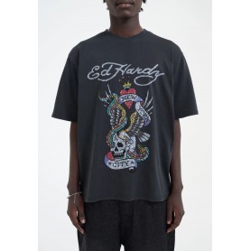 Camiseta Ed Hardy Mens New York City Diamante