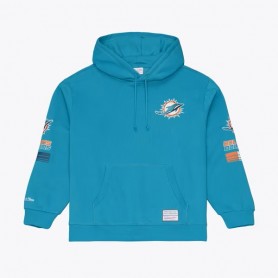 Sudadera Mitchell & Ness NFL Triple Check Fleece Hoodie Miami Dolphins