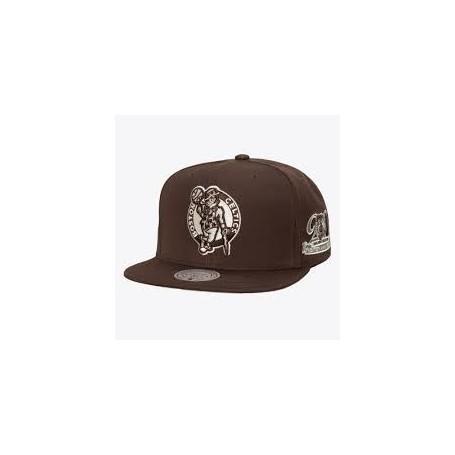 Gorra Mitchell & Ness NBA Brown & Cream Snapback Boston Celtics